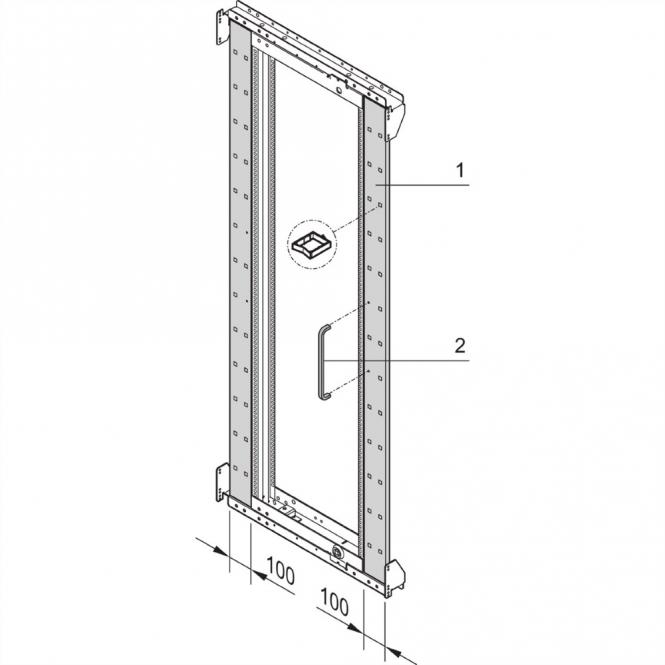 Varistar 19-pouces cadre d'armoire pivotant, 25 U montage symétrique 