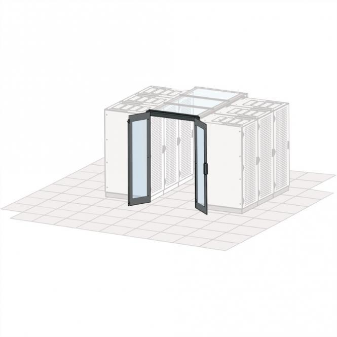 Porte coulissante pour le confinement d'allée, manuelle, 1200W, RAL 7021 