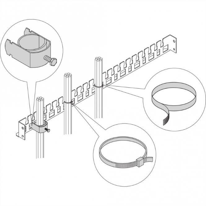 Epcase Rail support de câbles, 600W, RAL 7035 