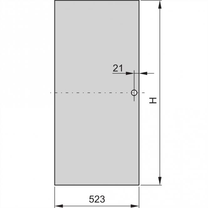 Porte acier Eurorack, Angle d'ouverture 120°, RAL 7021, 25 U 600W 