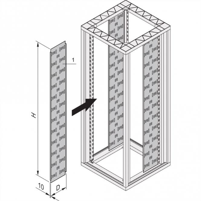 Panneau de câbles Eurorack, RAL 7021, 47 U 2020H 150W 