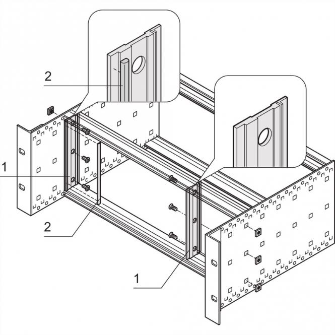 EMV-Schirmung zwischen Frontplatte und Seitenwand (vertiefter Einbau), für Textildichtung 