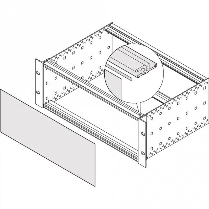EuropacPRO Kit de blindage CEM Panneau avant/arrière sur rail horizontal , 84 HP, 100 pièces 