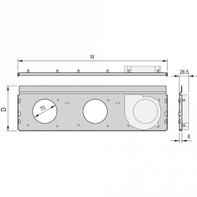 Radiallüftereinheit für ratiopacPRO air, LüfterWANNE 28TE 160T KPL. 