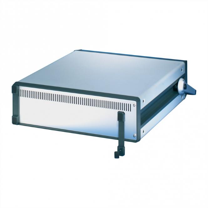 Rückwandfuss mit Gummieinlage, 3HE, RAL7016 