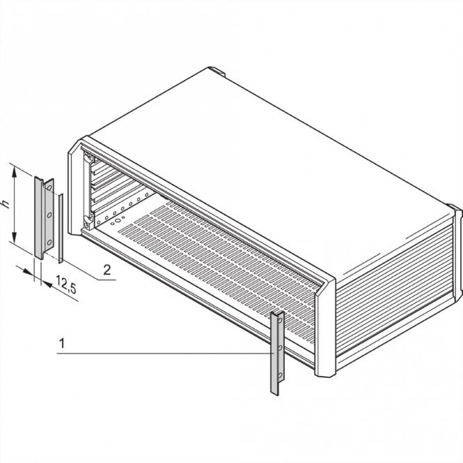 Blende vorne, zur EMV-Schirmung, SEITL BLENDE 2HE, PROPAC/PRO 