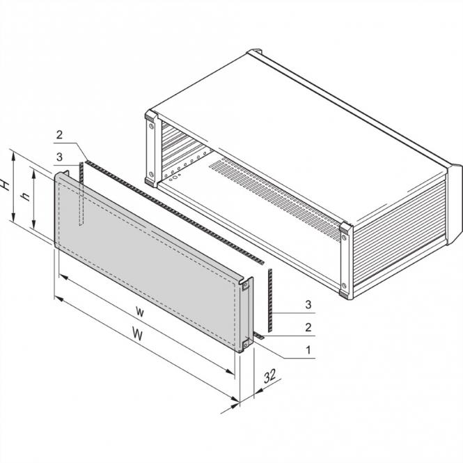 PropacPRO EMC Rear Panel, Full Width, 3 U, 42 HP 