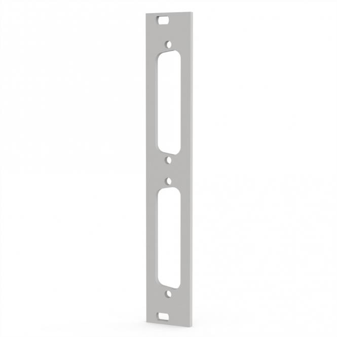 Face avant 19-pouces avec découpe Sub-D, 2x25 pôles, 3U, 4 F, 2,5mm, Al, RAL 7035 