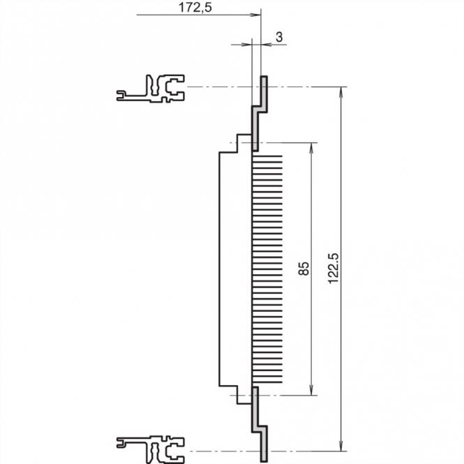 Rail en Z pour connecteur, DIN 41617, 31 pôles, 60 CV 