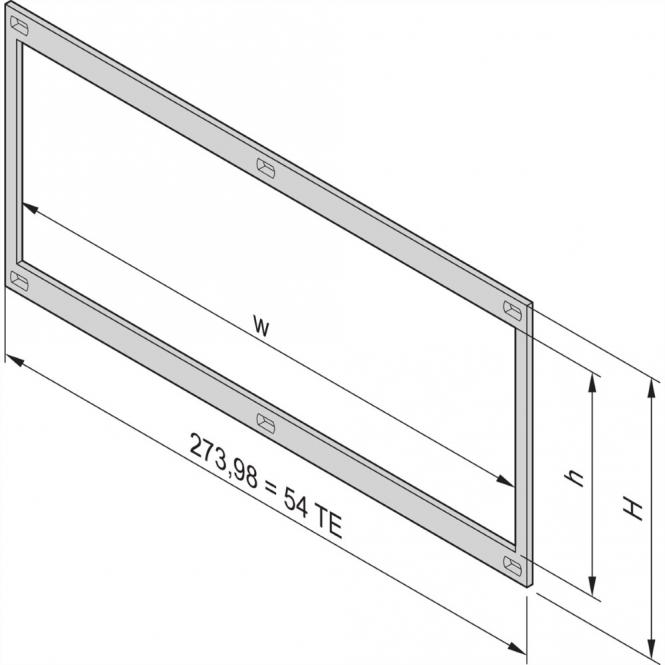 Cadre frontal, non blindé pour le montage de cartes horizontales, 3 U, 20 HP, lèvre longue 
