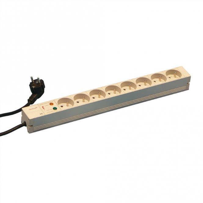 Bâti de prises, UTE, 8 prises, 19-pouces, avec protection contre les transitoires 