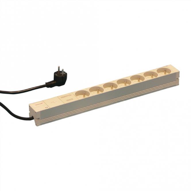 Bâti de prises, UTE, 7 prises, 19-pouces, avec filtre de suppression de réseau 