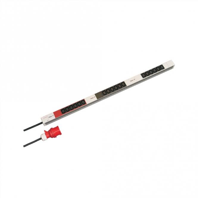 Bâti de prises, IEC, triphasé, 16A, fiche IEC 60309, 18 x IEC C13 