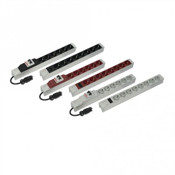 Bâti de prises, 2P+T, avec entrée Wieland®, 19-pouces, blanc 