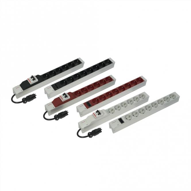 UTE-Steckdosenleiste mit Wieland Anschluss, 6 Dosen, schwarz 