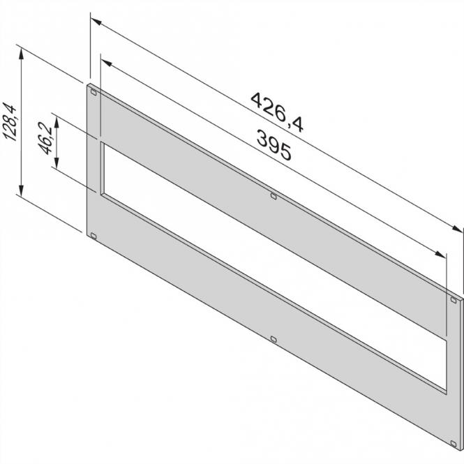 EuropacPRO Face avant pour support de module 19-pouces, 3 U, 84 CV, 2,5mm, alu 