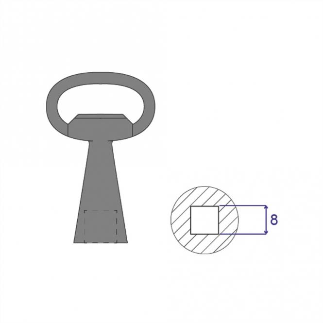SCHLUESSEL 4KANT 8MM 