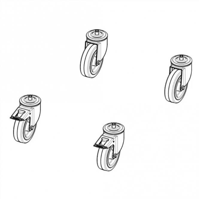 Lenkrollen mit 2 Feststellern, Varistar CP Lenkrollen 125 400kg 
