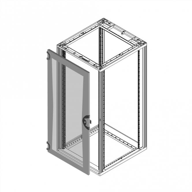 Tür verglast, Acryl, 43HE, RAL7035 