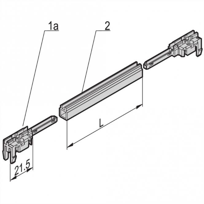 Führungsschiene Typ Zubehör, PC, 280mm 