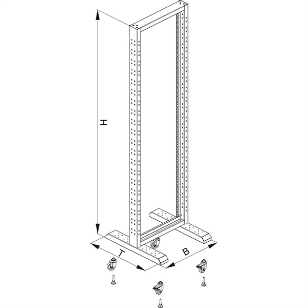 Standfuß für 19-Zoll-Profilrahmen, schwarz 
