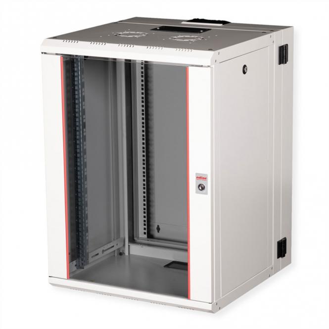 19-Zoll Wandgehäuse Pro 16 HE, 600x600 BxT zweiteilig schwenkbar grau 