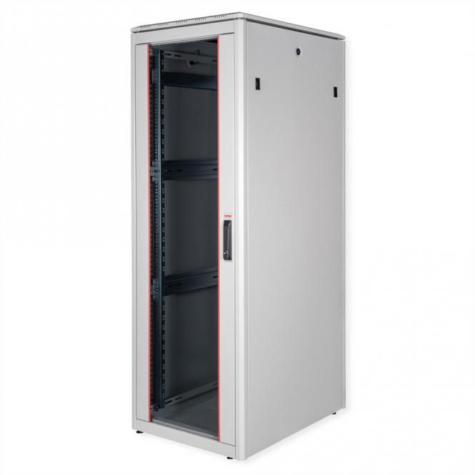 19-Zoll Netzwerkschrank Pro 36 HE, 600x800 BxT Glastür grau 