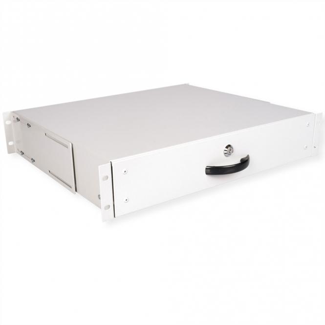 19-Zoll Tastatureinschub 2 HE, 400 T abschließbar grau 