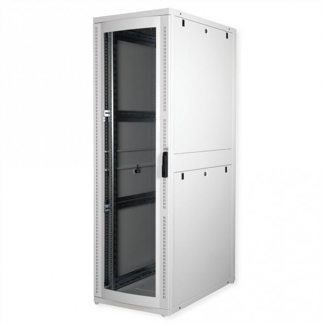 19-Zoll Serverschrank Pro 42 HE, 600x1000 BxT grau Plexiglas 