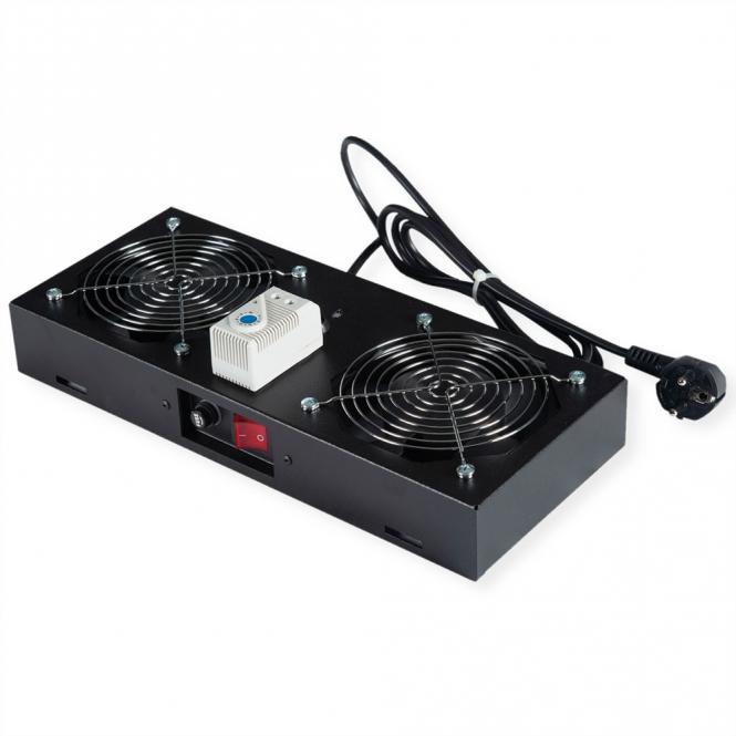 Lüftereinheit 2 Lüfter, für 19-Zoll Wandgehäuse schwarz 