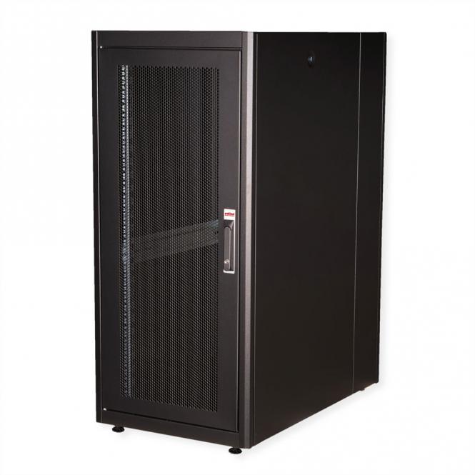 19-Zoll Serverschrank Basic 26 HE, 600x1000 BxT perforiert schwarz 