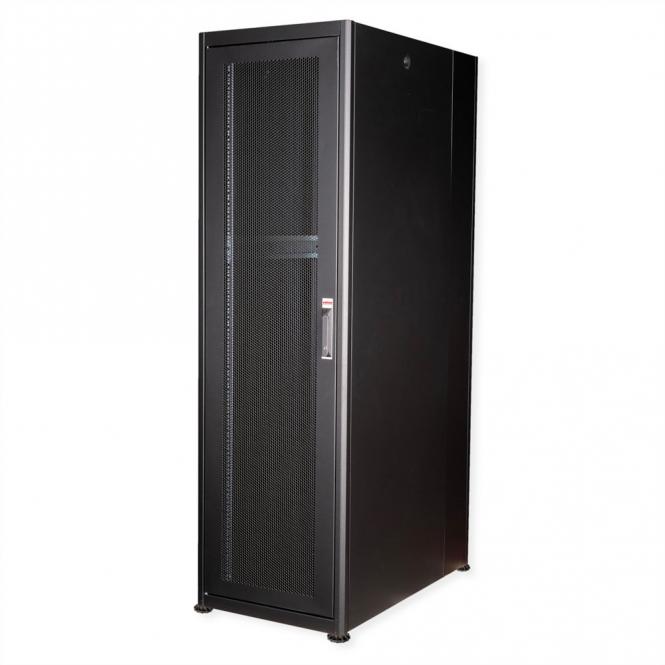 19-Zoll Serverschrank Basic 42 HE, 600x1000 BxT perforiert schwarz 