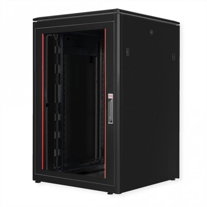 19-Zoll Netzwerkschrank Pro 22 HE, 800x800 BxT Glastür schwarz 