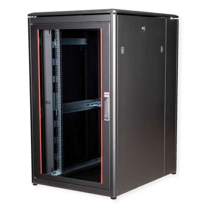 19-Zoll Netzwerkschrank Pro 26 HE, 800x1000 BxT Glastür schwarz 