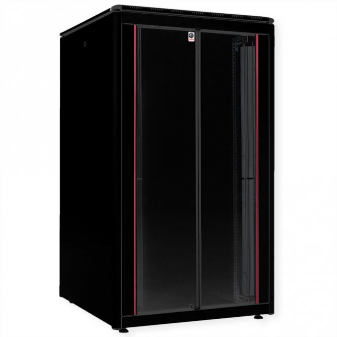 19-Zoll Netzwerkschrank Pro 26 HE, 800x800 BxT Glastür schwarz 