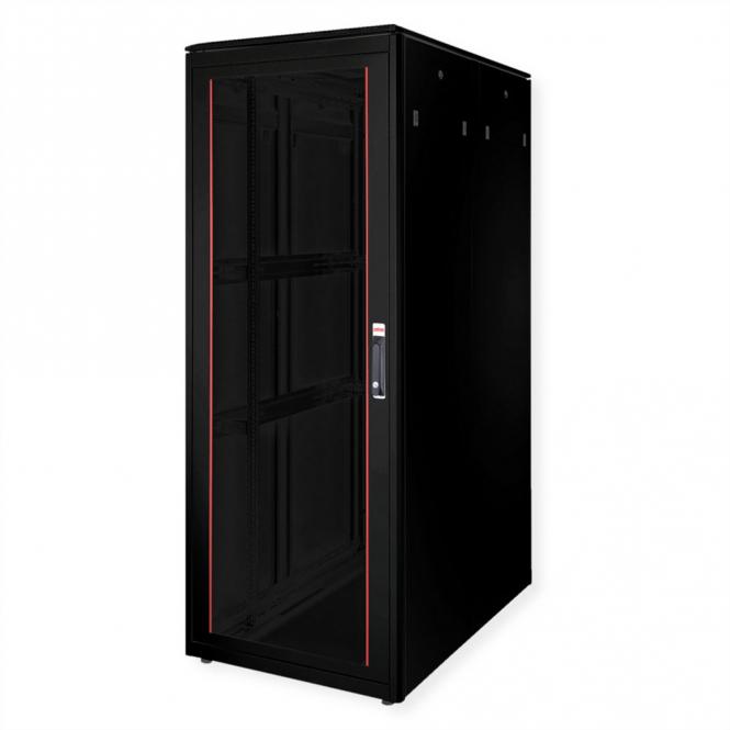 19-Zoll Netzwerkschrank Pro 42 HE, 800x1200 BxT Glastür schwarz 