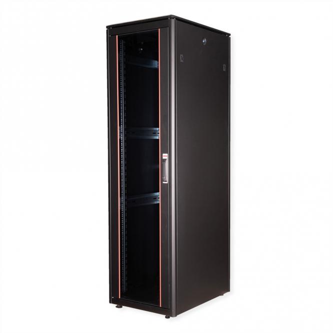 19-Zoll Netzwerkschrank Pro 47 HE, 600x800 BxT Glastür schwarz 