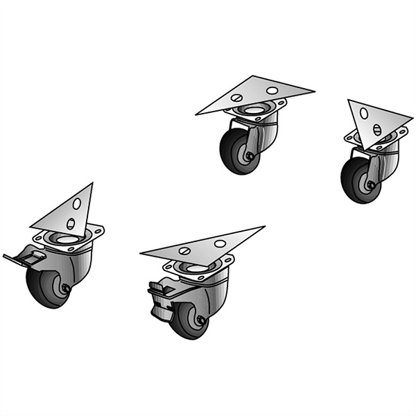 Rollensatz für Serverschrank, Sockelmontage 