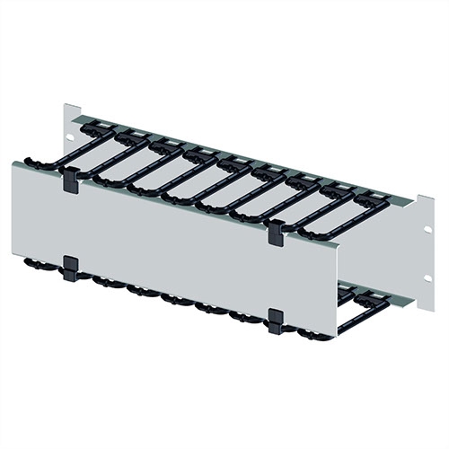 19-Zoll-Kabelmanager, 3 HE, mit klappbarer Blende 