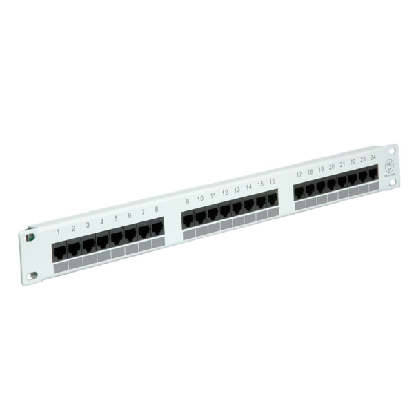 19-Zoll-Patchpanel, Kat. 5e, 24 Ports, ungeschirmt 