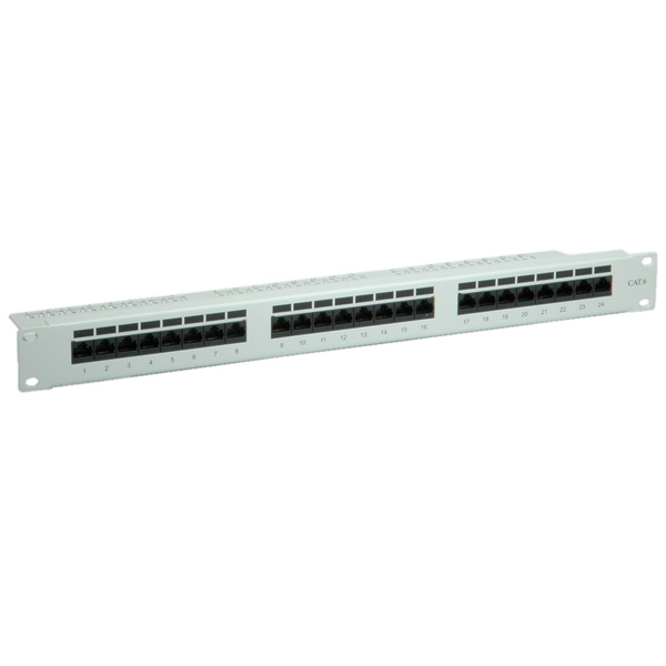 19-Zoll-Patchpanel, Kat.6/Class E, 24 Ports, ungeschirmt 